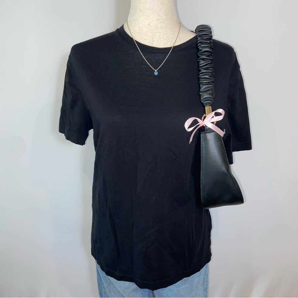 H&M Regular Fit Basic Black Women's Top size small short sleeve large fit